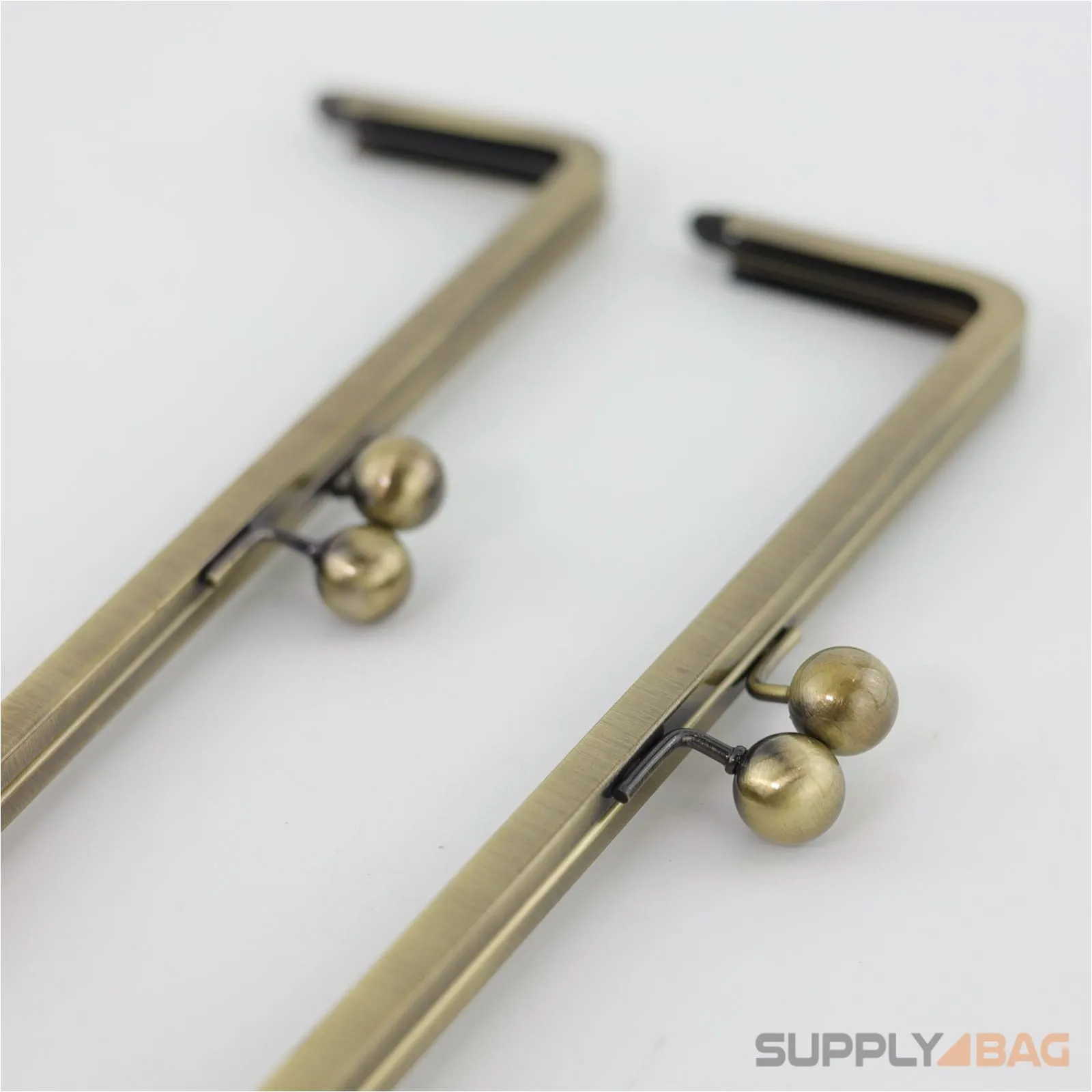 10 x 3 inch - Antique Brass Large Kisslock Metal Clutch Frame
