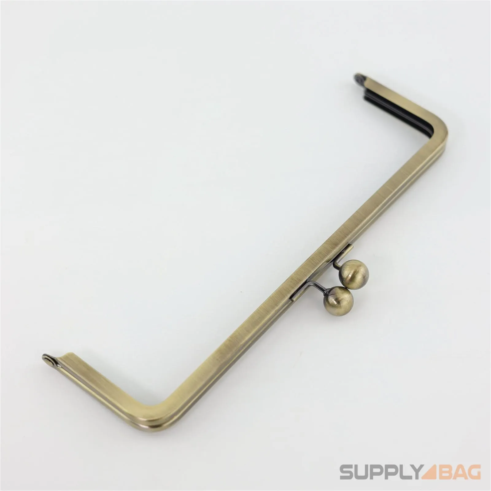 10 x 3 inch - Antique Brass Large Kisslock Metal Clutch Frame
