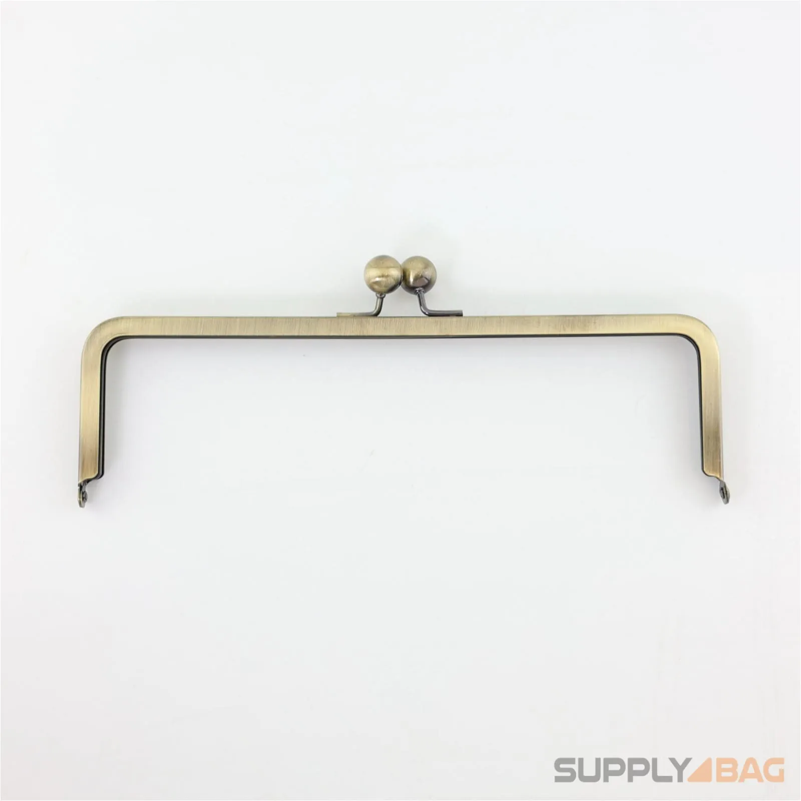 10 x 3 inch - Antique Brass Large Kisslock Metal Clutch Frame