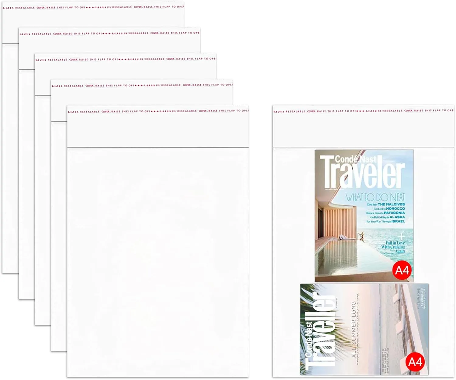 100 Count 14x20 '' Clear Cellophane Bags Large Self Sealing Cello Bags 2mil Self Stick OPP Poly Clothing Bags for Food Storage T-Shirt Pants Brochure Prints Magazines Documents Gift
