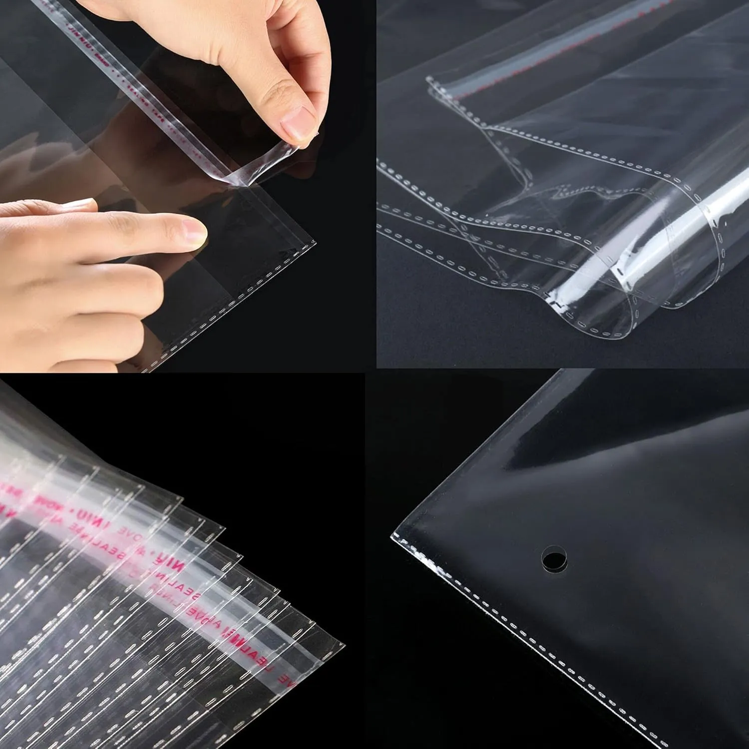100 Count 14x20 '' Clear Cellophane Bags Large Self Sealing Cello Bags 2mil Self Stick OPP Poly Clothing Bags for Food Storage T-Shirt Pants Brochure Prints Magazines Documents Gift