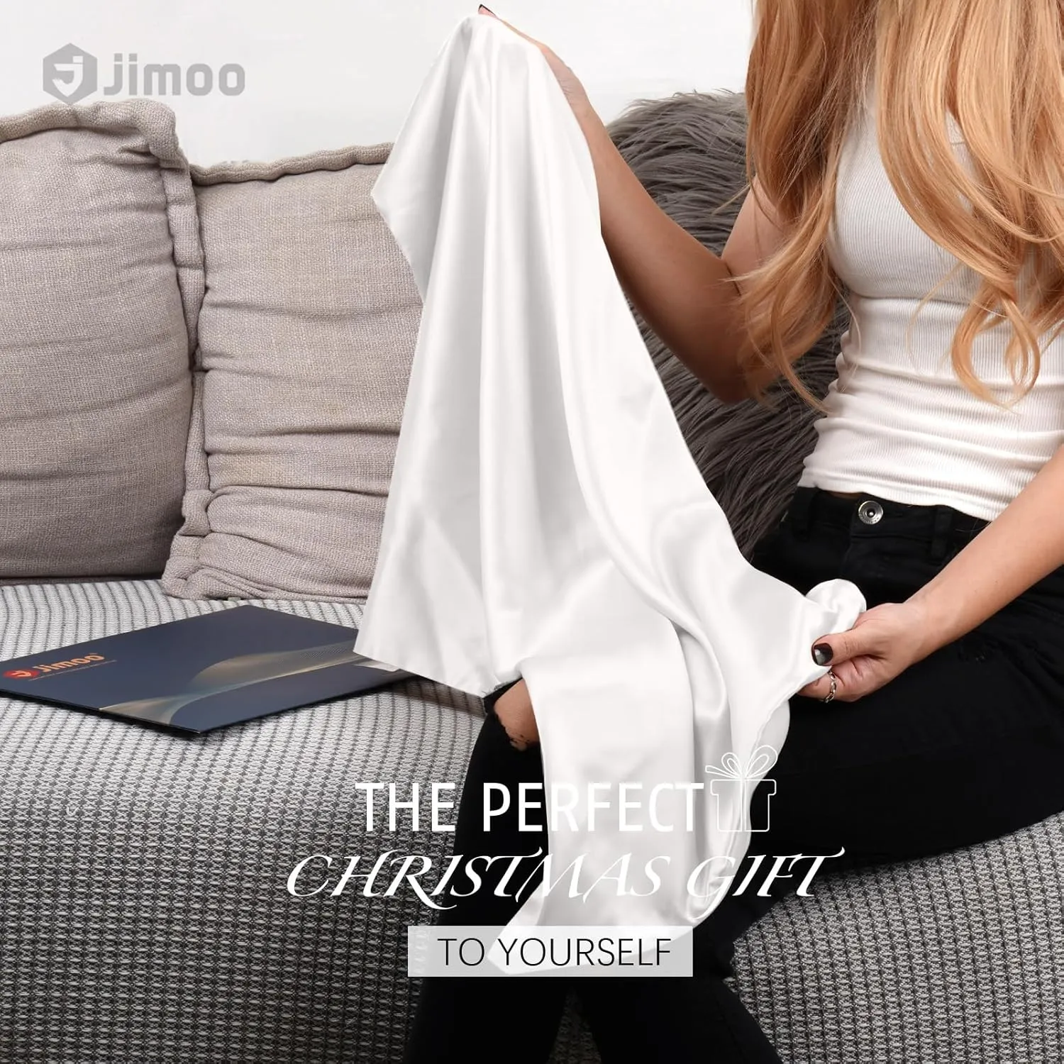 100% Mulberry Silk Pillowcase for Hair and Skin, 22 Momme Pure Natural Silk Pillow Case Both Sided with Zipper, Pillow Cover for Women Mom Men (Ivory White, Queen 20''×30'')
