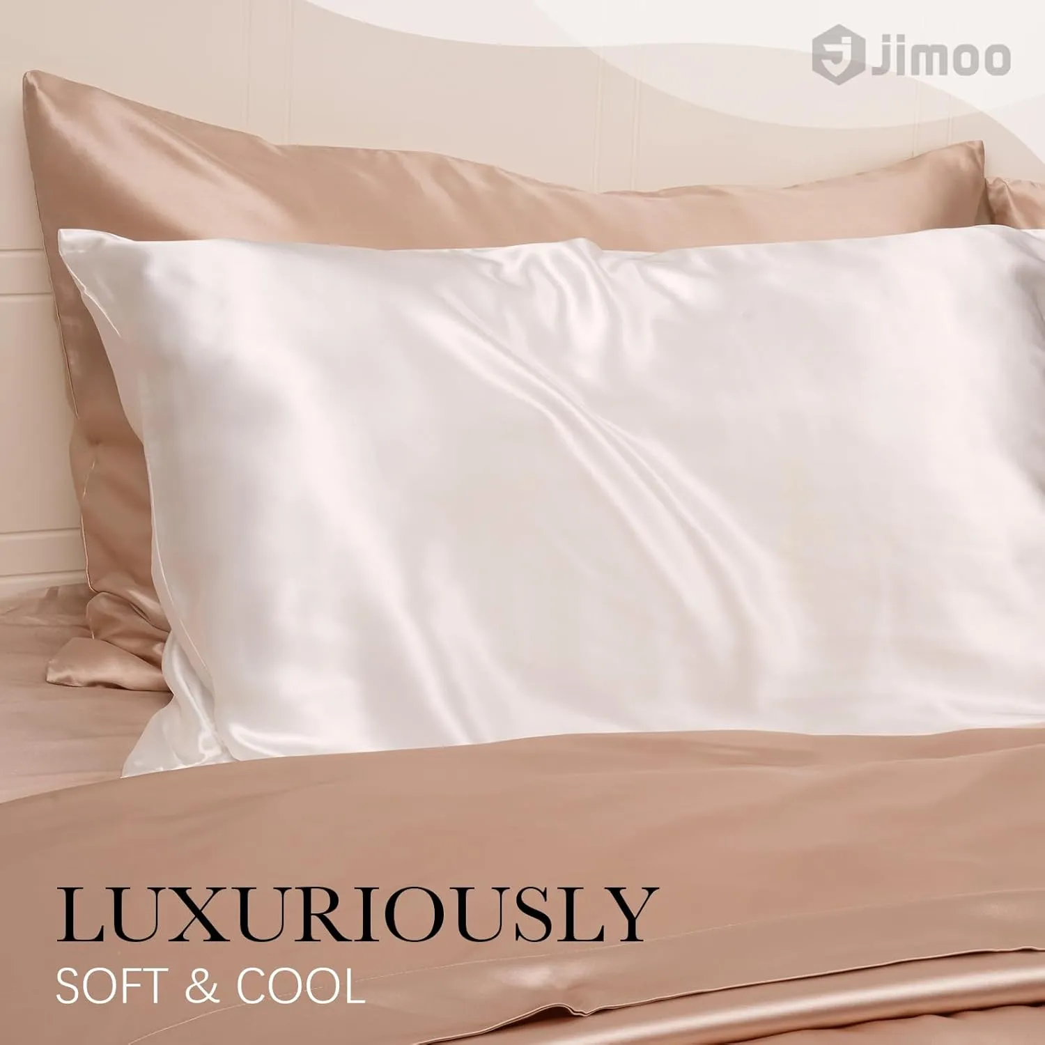 100% Mulberry Silk Pillowcase for Hair and Skin, 22 Momme Pure Natural Silk Pillow Case Both Sided with Zipper, Pillow Cover for Women Mom Men (Ivory White, Queen 20''×30'')