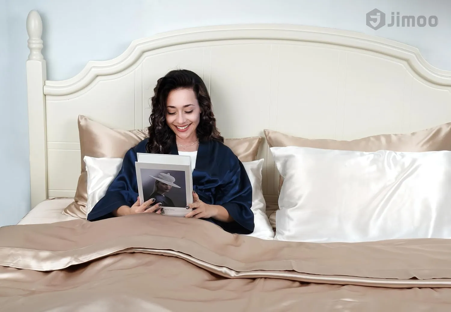 100% Mulberry Silk Pillowcase for Hair and Skin, 22 Momme Pure Natural Silk Pillow Case Both Sided with Zipper, Pillow Cover for Women Mom Men (Ivory White, Queen 20''×30'')
