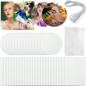 101Pcs Air Freshener Sublimation Blanks Kits Car Scented Hanging Sheets Polyester Felt Air Freshener Sheet for DIY Car and Home with Elastic Rope and Self-Seal Bags (Circle Rectangle)