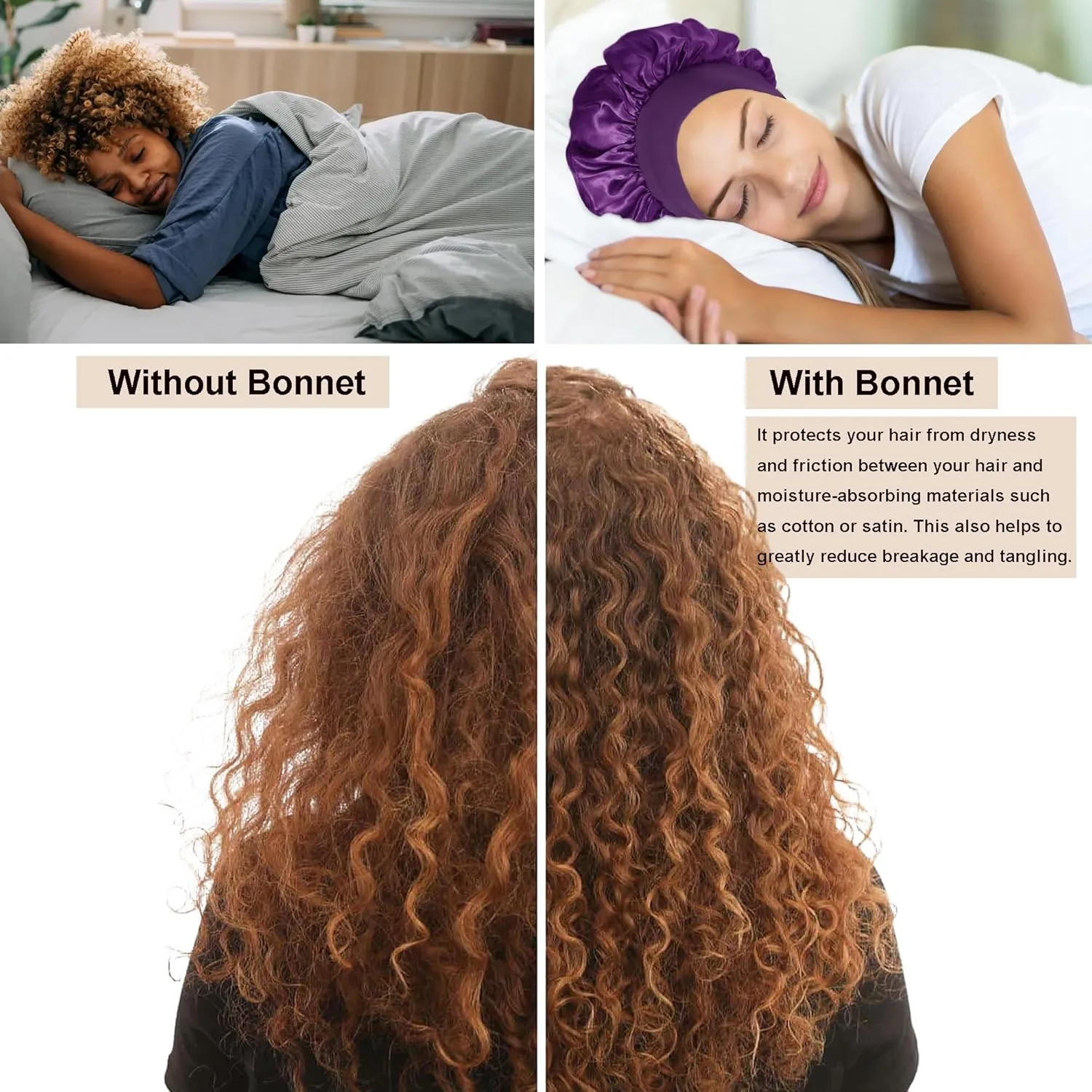 12 Pieces Silk Bonnet for Women Curly Hair Satin Bonnet Hair Wrap for Sleeping Cap with Tie Band (Multicoloured1)