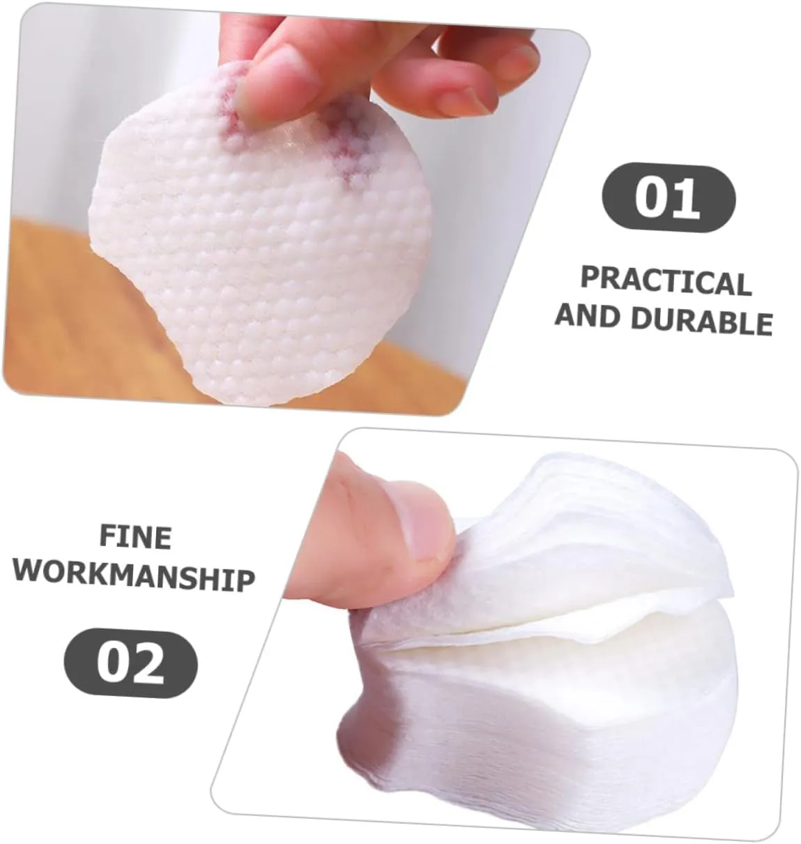 1200Pcs Compact Cosmetic Pads Make up Remover Pads for face Remover Non-Woven Fabric Facial Cleansing