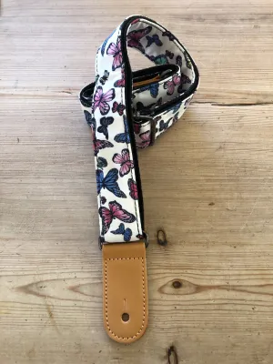 1.5"  Wide Ukulele Strap - Butterfly  Design