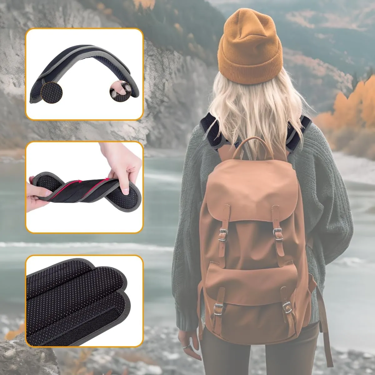 2 Pack Universal Shoulder Pads for Bags Non-Slip Thick Enhance The Comfort and Stability of Shoulder Bags,Messenger Bags,Backpacks and Belts-Perfect for Outdoor Sports Enthusiasts