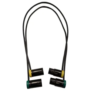 2-Pcs Low-Profile 3-Pin XLR Female to XLR Male Adjustable-Angle Cable for Sound Devices 302, 552, 633, 688, 788T Mixer, Zaxcom, Zoom F8 Recorder and More, Yellow and Green