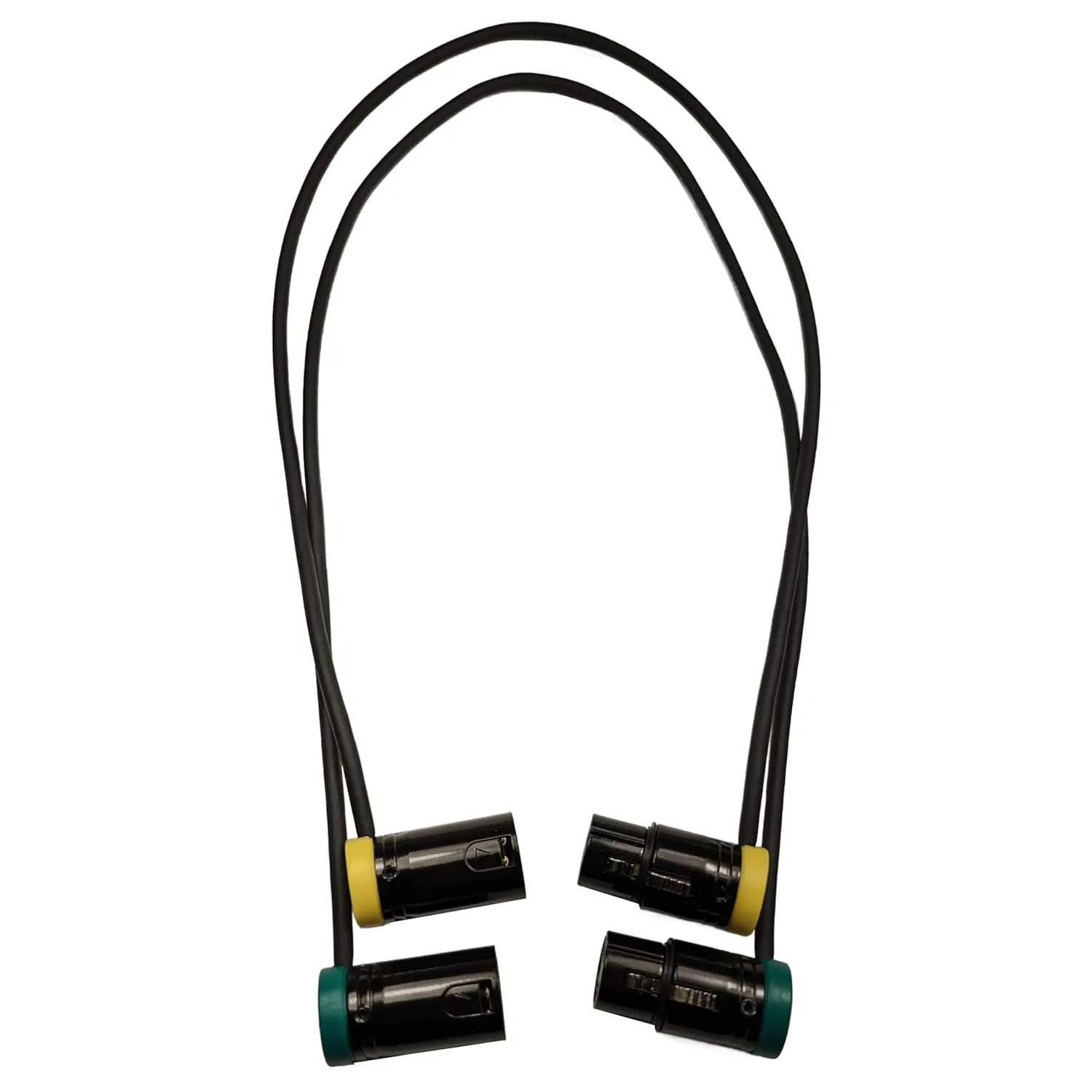 2-Pcs Low-Profile 3-Pin XLR Female to XLR Male Adjustable-Angle Cable for Sound Devices 302, 552, 633, 688, 788T Mixer, Zaxcom, Zoom F8 Recorder and More, Yellow and Green