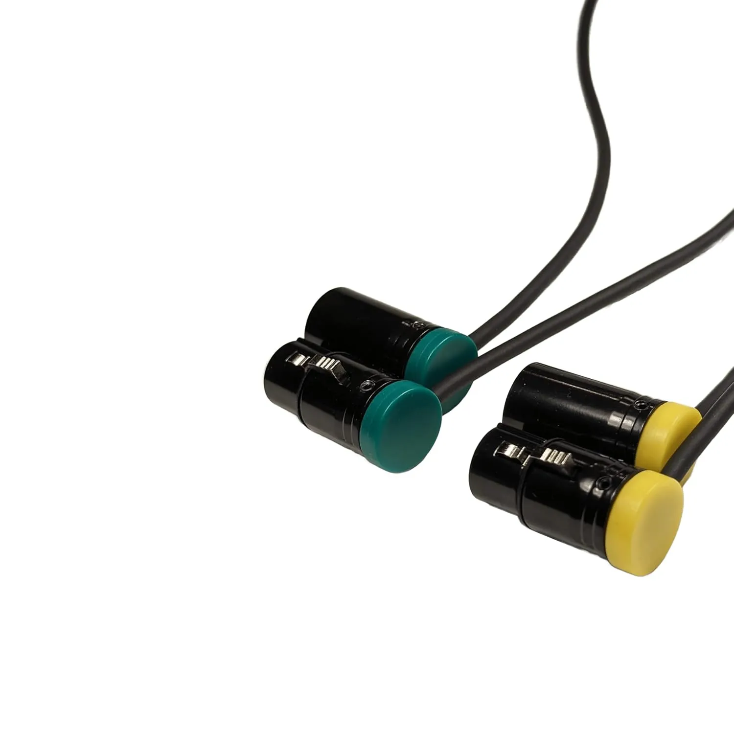 2-Pcs Low-Profile 3-Pin XLR Female to XLR Male Adjustable-Angle Cable for Sound Devices 302, 552, 633, 688, 788T Mixer, Zaxcom, Zoom F8 Recorder and More, Yellow and Green