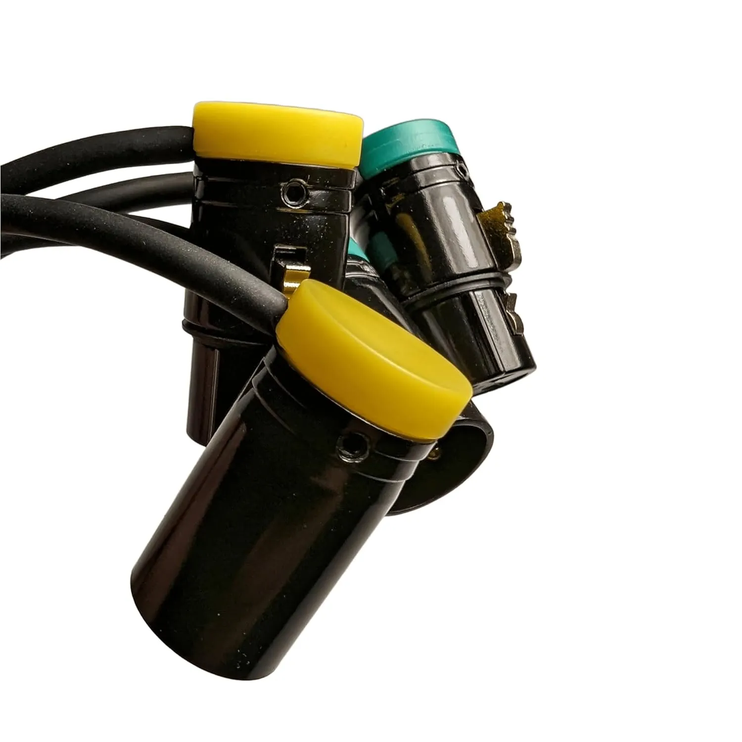 2-Pcs Low-Profile 3-Pin XLR Female to XLR Male Adjustable-Angle Cable for Sound Devices 302, 552, 633, 688, 788T Mixer, Zaxcom, Zoom F8 Recorder and More, Yellow and Green