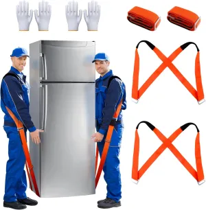 2-Person Shoulder Moving & Lifting System, Adjustable Length Straps for Professional Moving, Carry, Lift Heavy Objects, Furniture, Mattresses, Standard Size