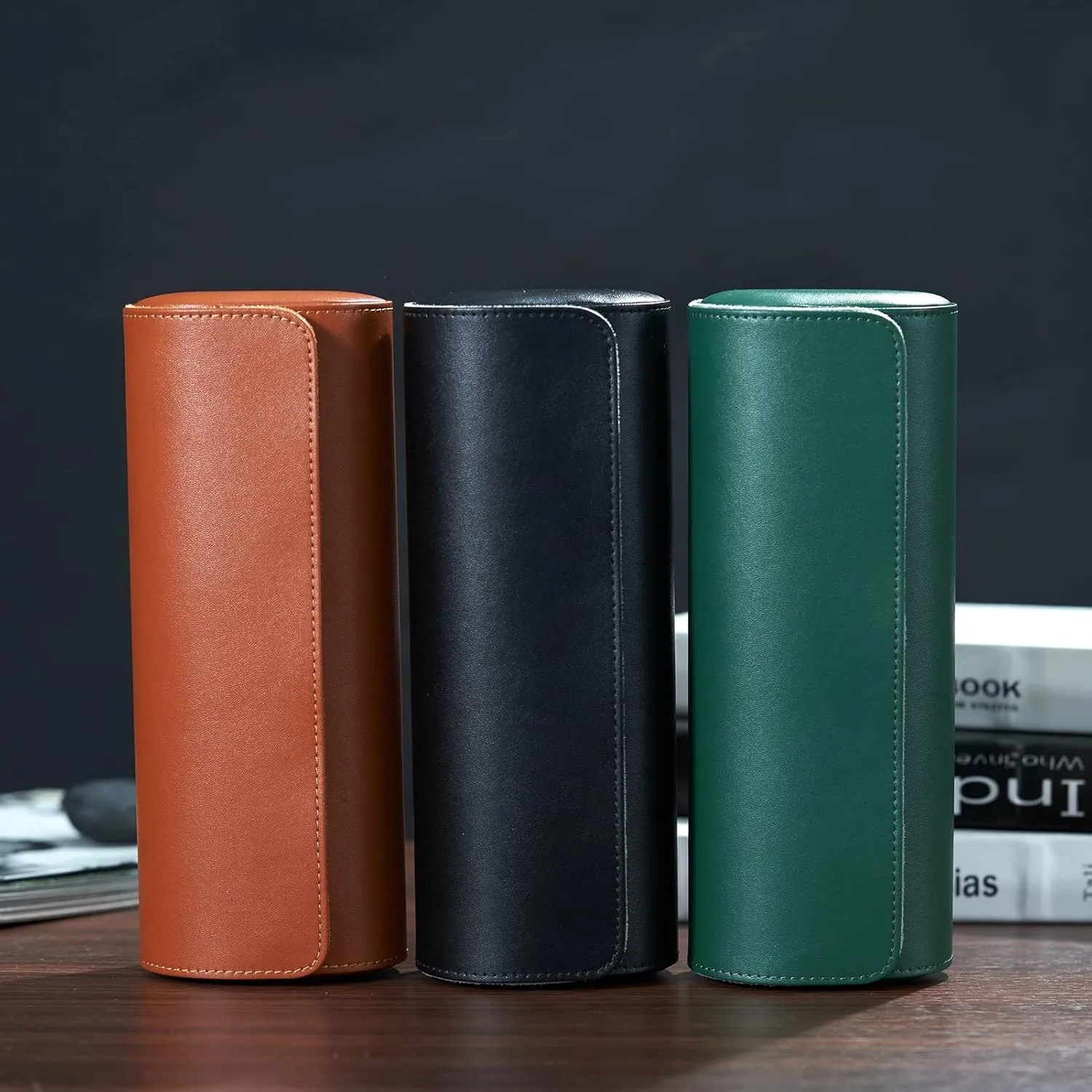 2 Watch Travel Case - Classic Leather Watch Case with Perfect Texture. Watch Carrying Case or Organizer for Storage and Display. Ideal Gift for Men Traveling, All Handmade by Artisans