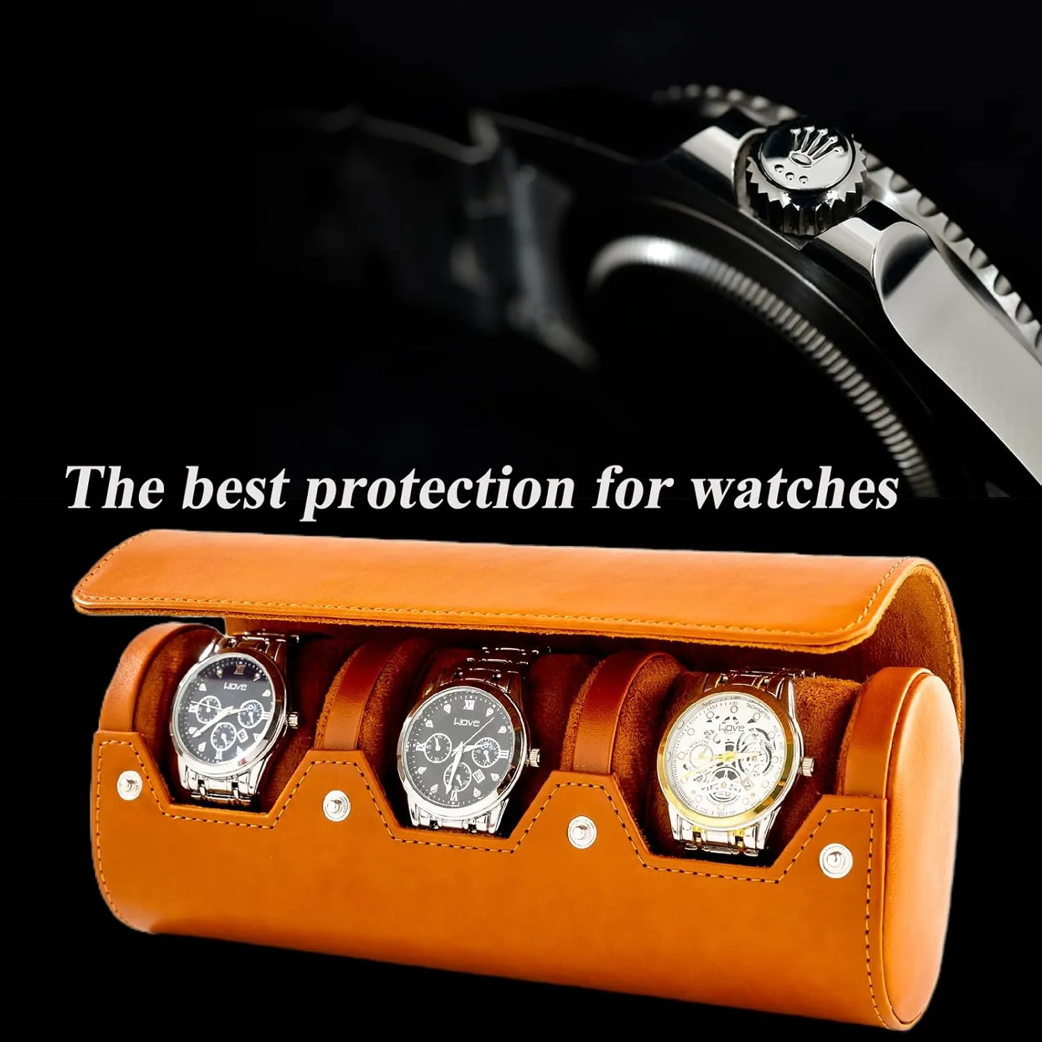 2 Watch Travel Case - Classic Leather Watch Case with Perfect Texture. Watch Carrying Case or Organizer for Storage and Display. Ideal Gift for Men Traveling, All Handmade by Artisans