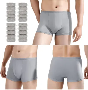 20/5 Packs Mens Disposable 100% Cotton Underwear Boxers Portable Shorts for Travel Fitness Swimming Hotel Spa Hospital Stays