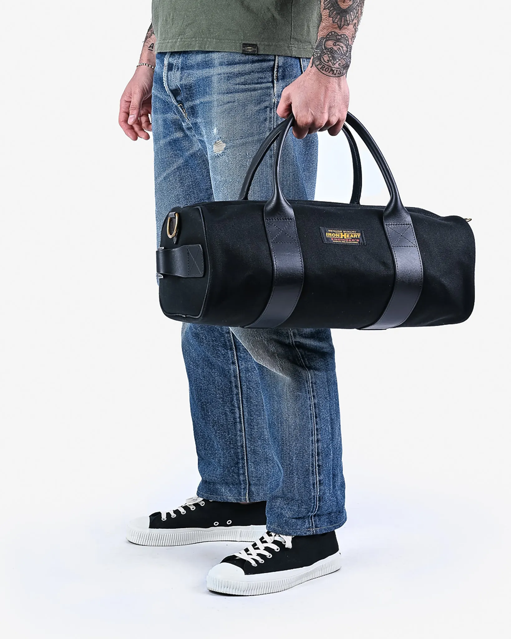21oz Denim and Buttero Leather Holdall - Superblack