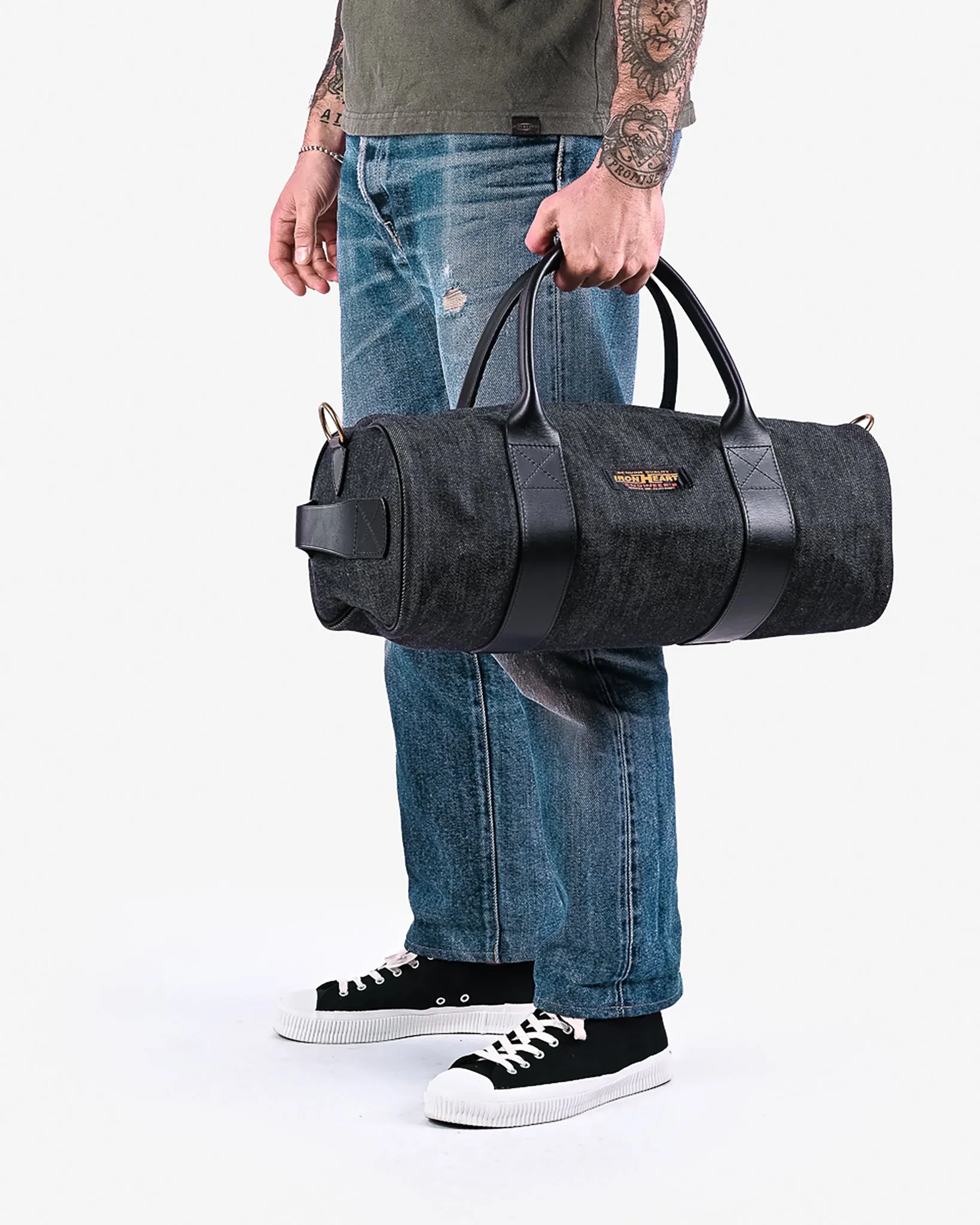 21oz Selvedge Denim and Buttero Leather Holdall - Indigo
