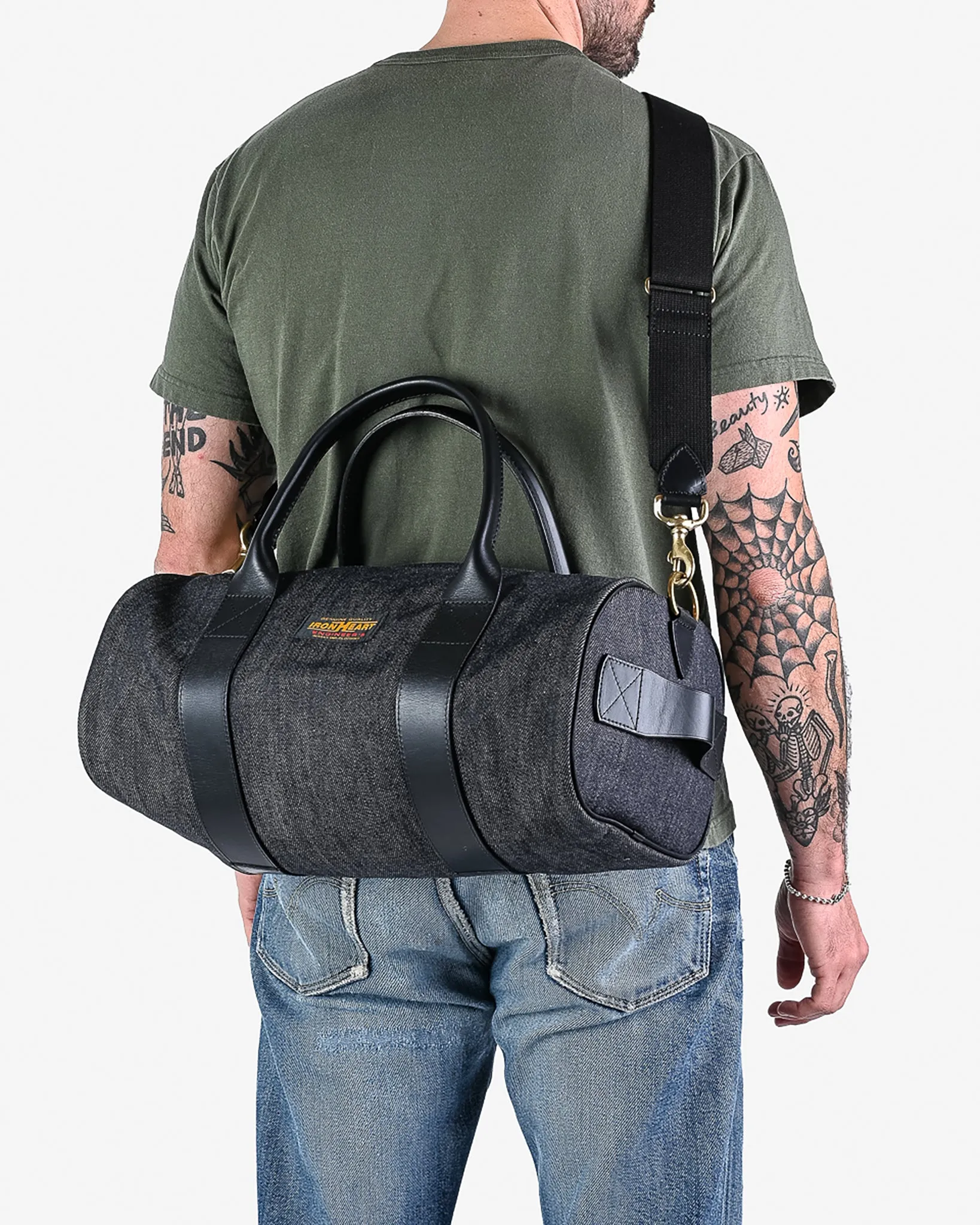 21oz Selvedge Denim and Buttero Leather Holdall - Indigo