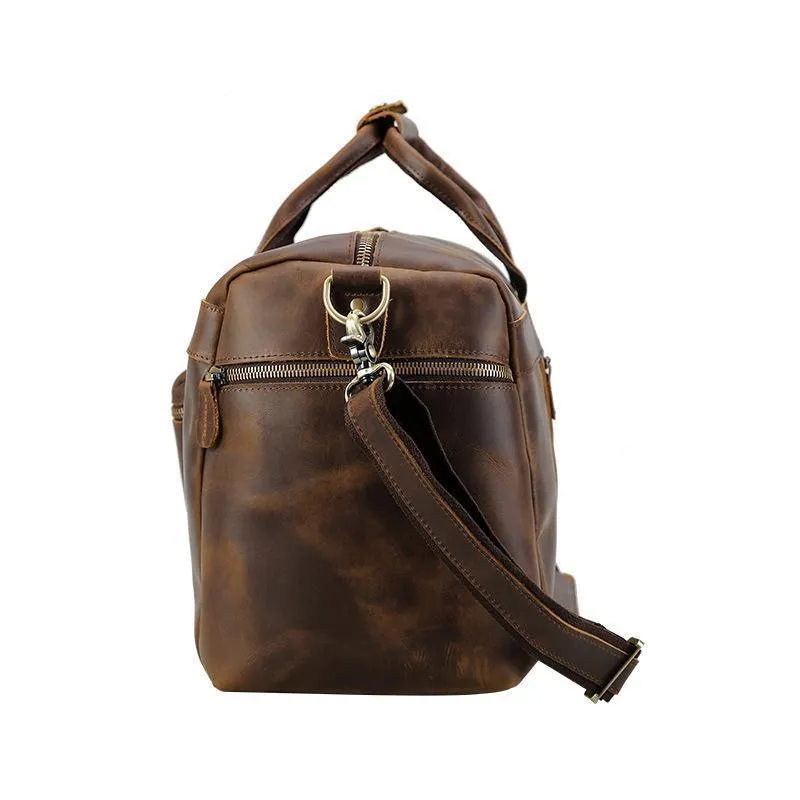 23'' Cowhide Leather Weekender Bag for Men