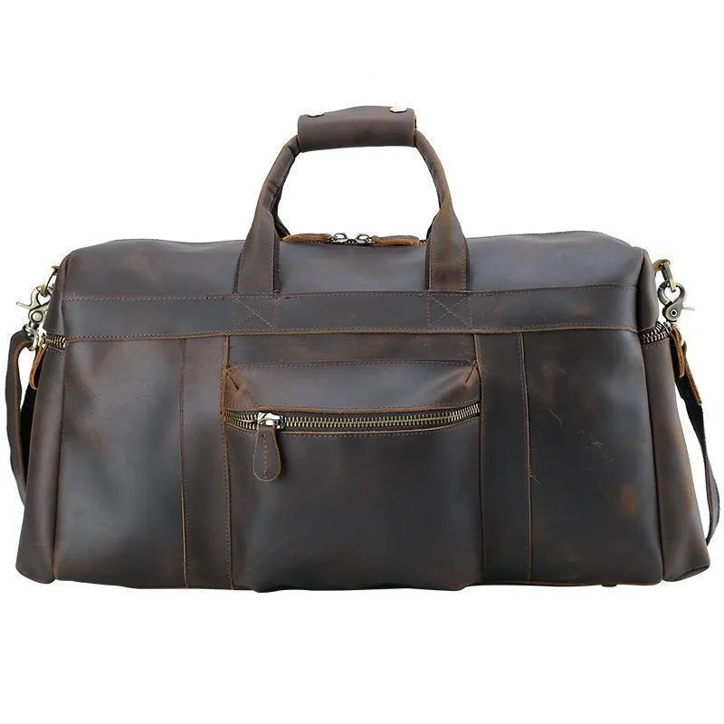 23'' Cowhide Leather Weekender Bag for Men