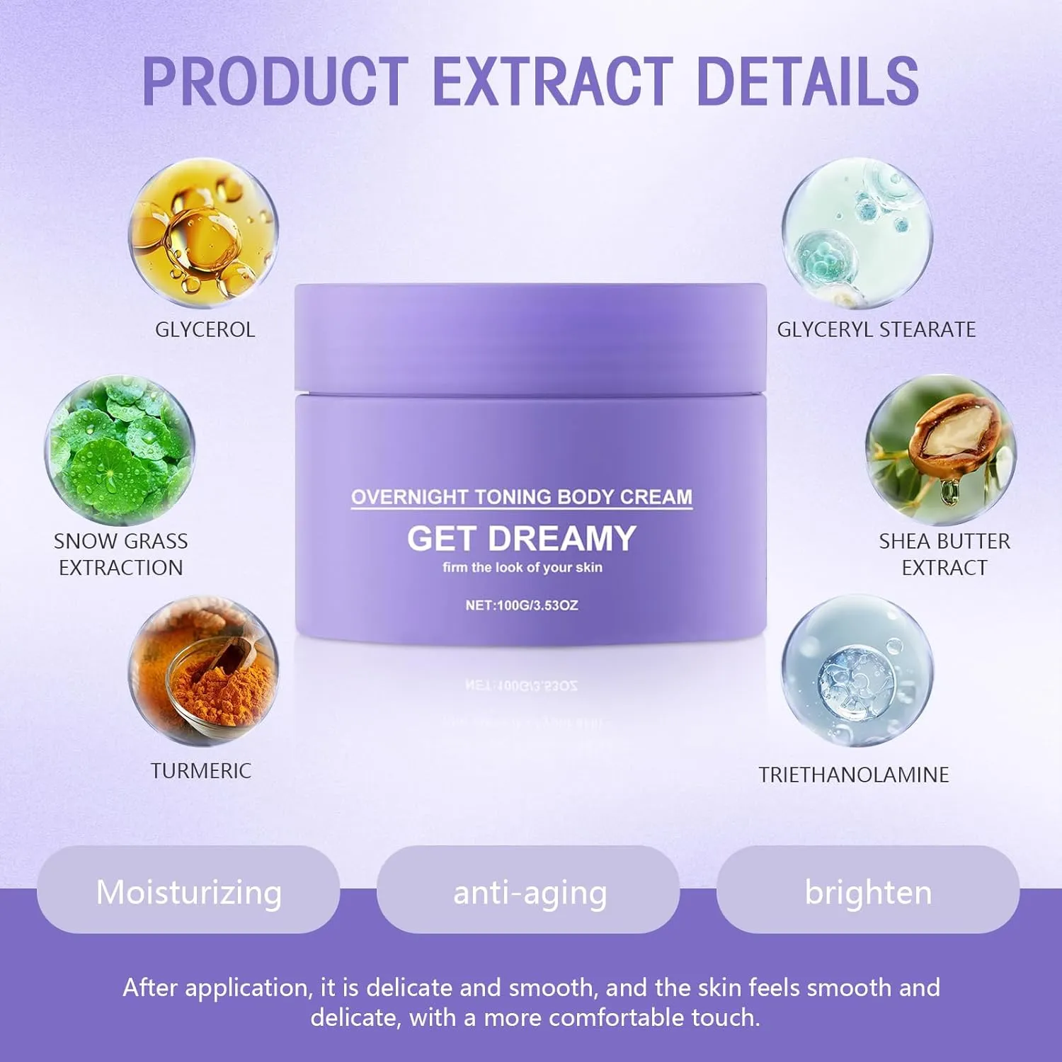 2PC Get Dreamy Overnight Toning Whip, Get Dreamy Body Firming Cream for Women, Moisturising & Anti-Wrinkle Firming, Improves Sagging Skin and Fine Lines