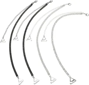 2sets Pearl Bra Shoulder Strap Anti-slip Adjustable Decorative Bra Straps for Women 2pairs*2
