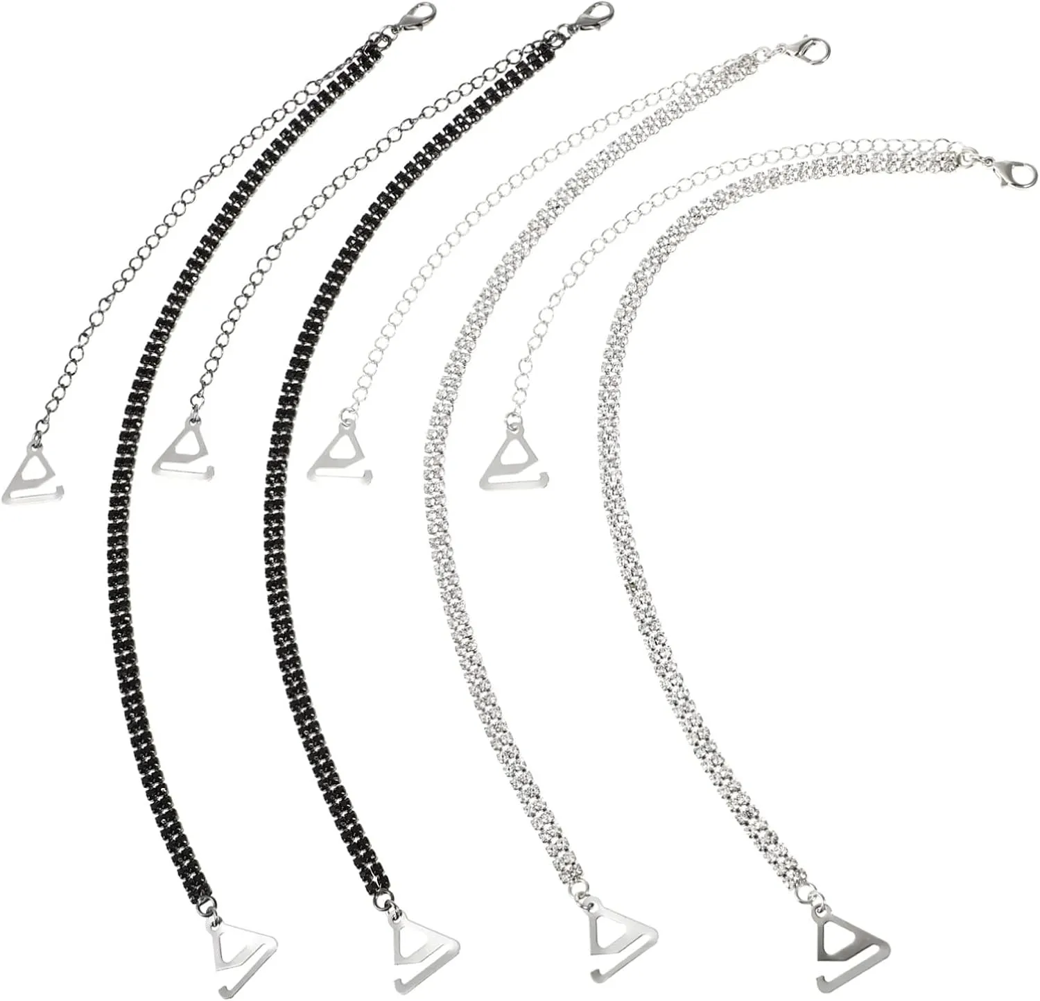 2sets Pearl Bra Shoulder Strap Anti-slip Adjustable Decorative Bra Straps for Women 2pairs*2