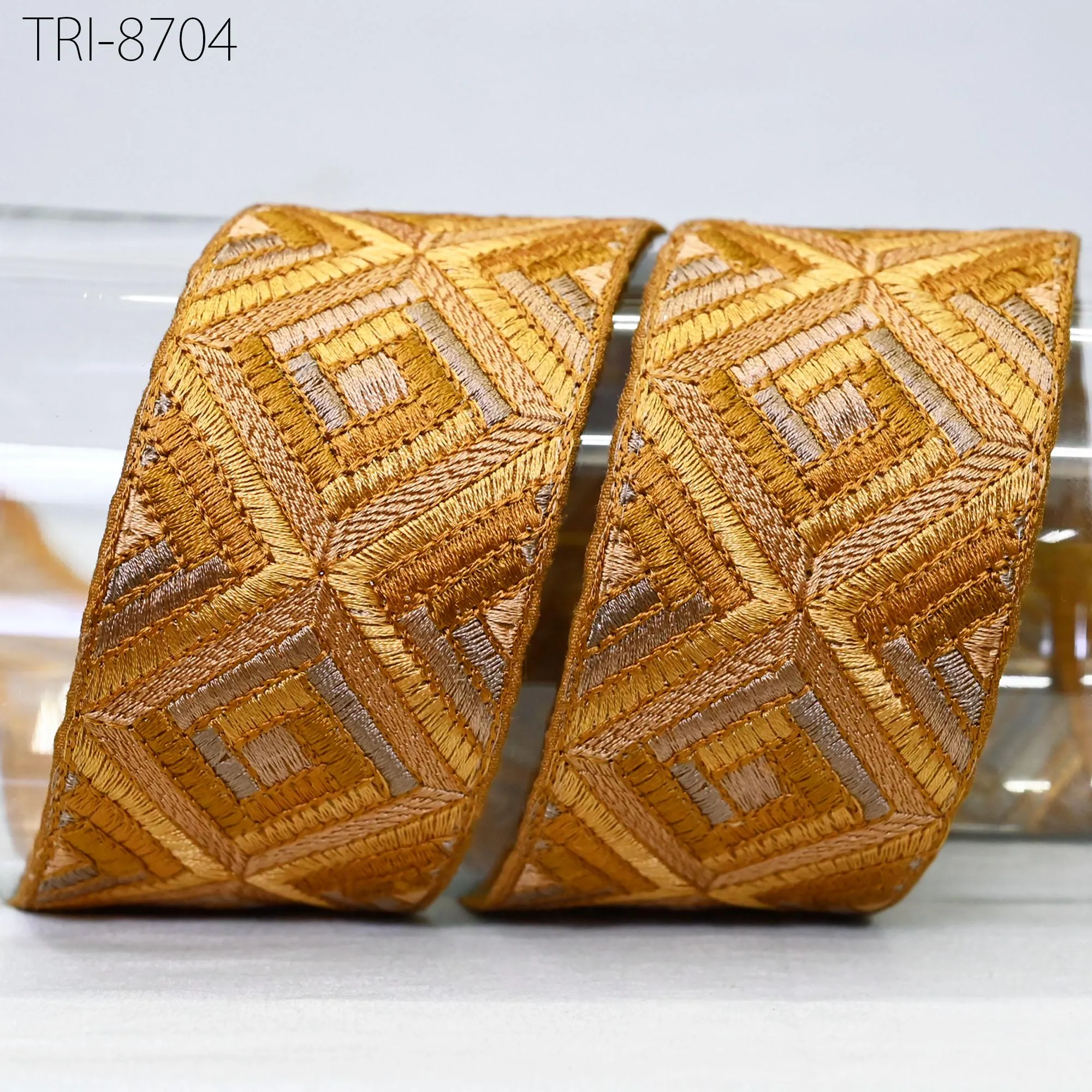 3 Yard Embroidery Ribbon Trims Embellish Mustard Embroidered Saree Border Costumes Crafting Sewing Beach Bags Tote Pouche Wall Hangings 5cm