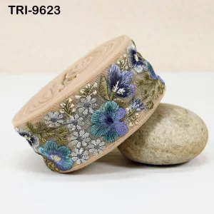 3 Yard Embroidery Ribbons Indian Trim DIY Crafting Hair Accessories Sari Border Wedding Sewing Dress Embroidered Embellishment Trimmings 5cm