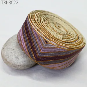 3 Yard Mauve Embroidery 55mm Trim Ribbon Indian Sari Border Crafting Embroidered Hair Accessories, Embellish Ornaments making Home Decor