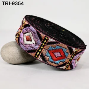 3 Yard Multi Embroidery Trim Ribbons Indian Sari Border Embroidered DIY Craft Sewing Regency Reticules Victorian Handbags Junk Journals 5cm