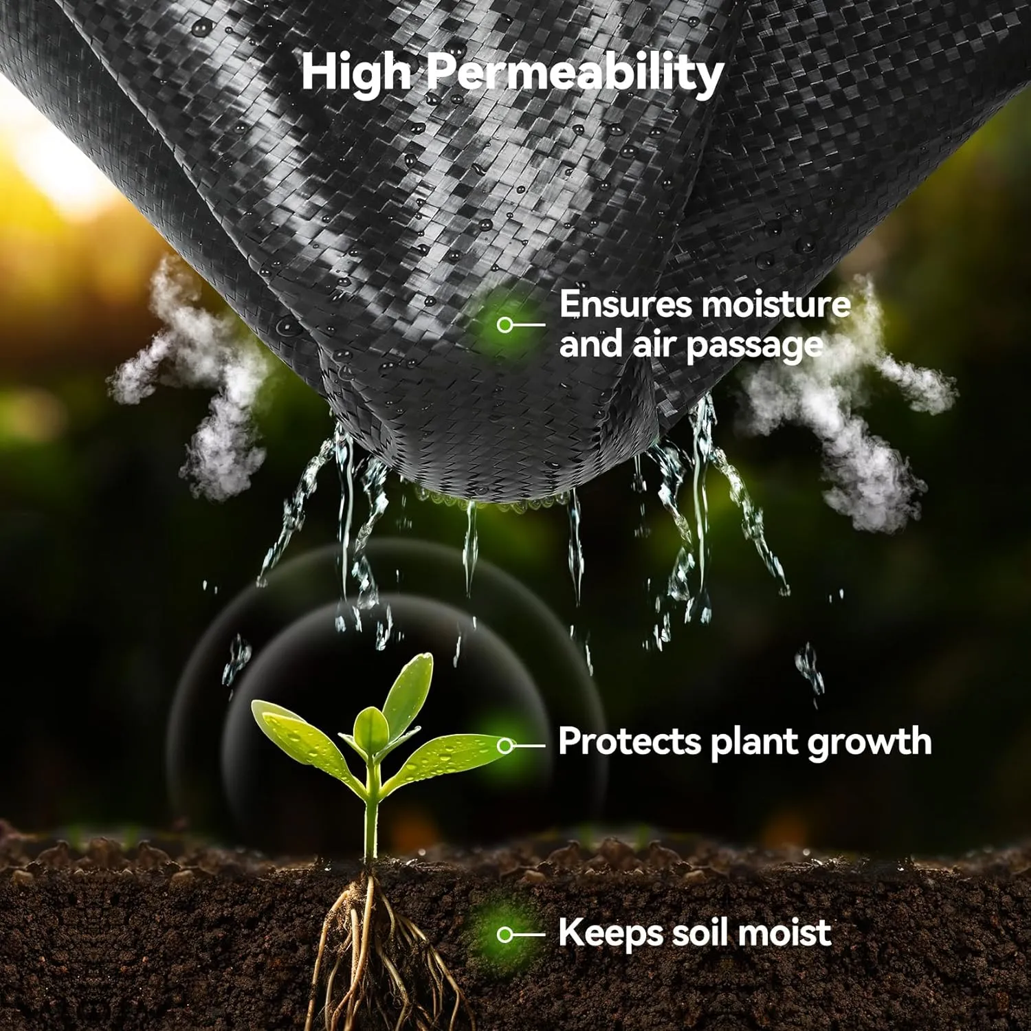 3ftx300ft Weed Barrier Landscape Fabric Heavy Duty, Woven Weed Control Cloth, Woven Geotextile Fabric for Underlayment, Gardening Ground, Commercial Driveway Weed Block Cover Mat