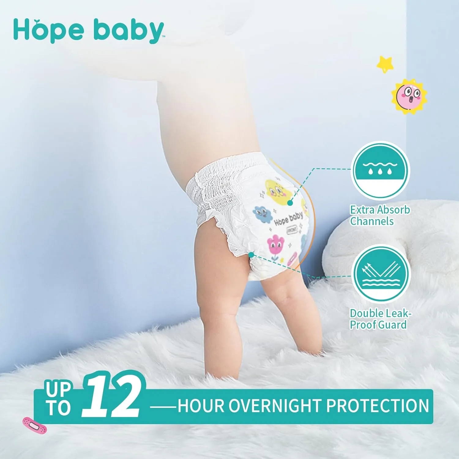 3T-4T (22-37 LBS), 66 Count Premium Training Underwear, Baby Diapers Toddler Potty Training Pants, Hypoallergenic with Skin