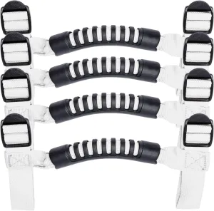 4 x Roll Bar Grab Handles Grip Handle for Jeep Wrangler YJ TJ JK JKU JL JLU Sports Sahara Freedom Rubicon X & Unlimited 1955-2023 2024 2025(White)