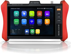 4K 12MP IP Camera Tester, 90W PoE Power Output 8'' Touchscreen CCTV Tester for 8MP TVI CVI AHD CVBS Cameras, SFP Test, RJ45 Cable TDR Test, WiFi Network Tools, HDMI VGA (E89)
