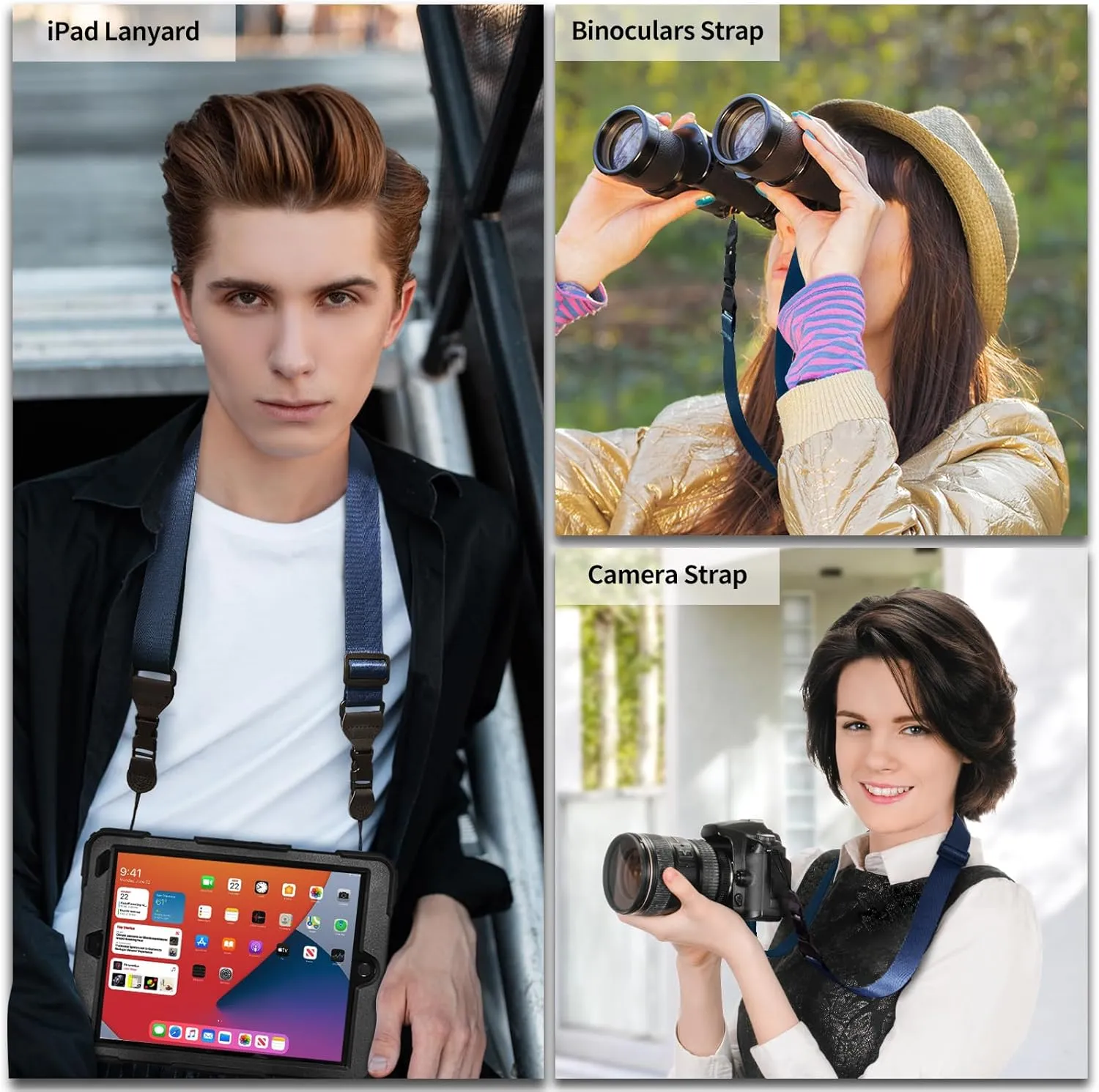5 Pack Nylon iPad Strap, Adjustable Camera Neck Strap, Comfortable Shoulder Strap for iPad, Cellphone Tablet, Camera, Laptop, Binocular, Luggage Bag(Royal Blue Universal Neck Lanyard)