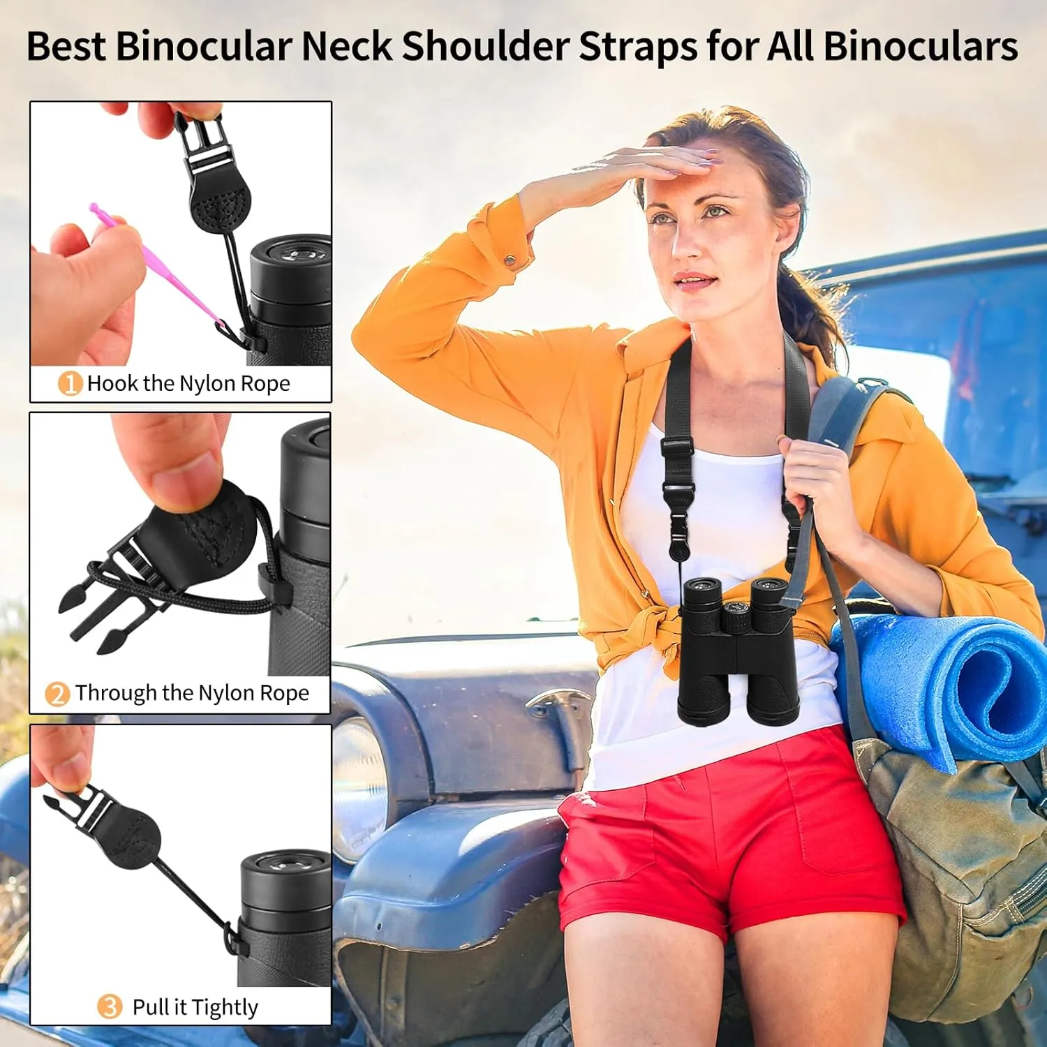 5 Pack Universal Shoulder Strap, Replacement Nylon Neck Lanyard, Comfortable Adjustable Shoulder Strap for iPad, Camera, Crossbody Bag, Binocular, Tablet