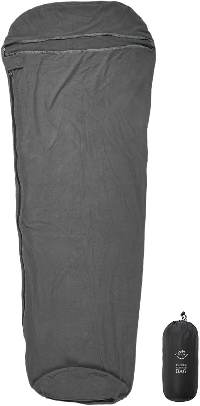 50°F Polar Fleece Mummy Sleeping Bag Liner & Travel Sheets for Adults,Adds Up 12°F to Sleeping Bag,Perfect for Hotel Traveling Camping