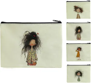 8 Pcs Bulk Makeup Bag for Women Cosmetic Toiletry Bag and Music Lover Travel Bags for Ladies ,Birthday Gfts for TS Fans, Monther Fashionable Girl Pouch Teacher Zipper Purse Waterproof Storage ,Beige