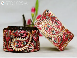 8 Yard Paisley 75mm Embroidered Fabric Trim Sari Ribbon Saree Border Dolls DIY Crafting Sewing Beach Bags Home Decor Embellishment Tape