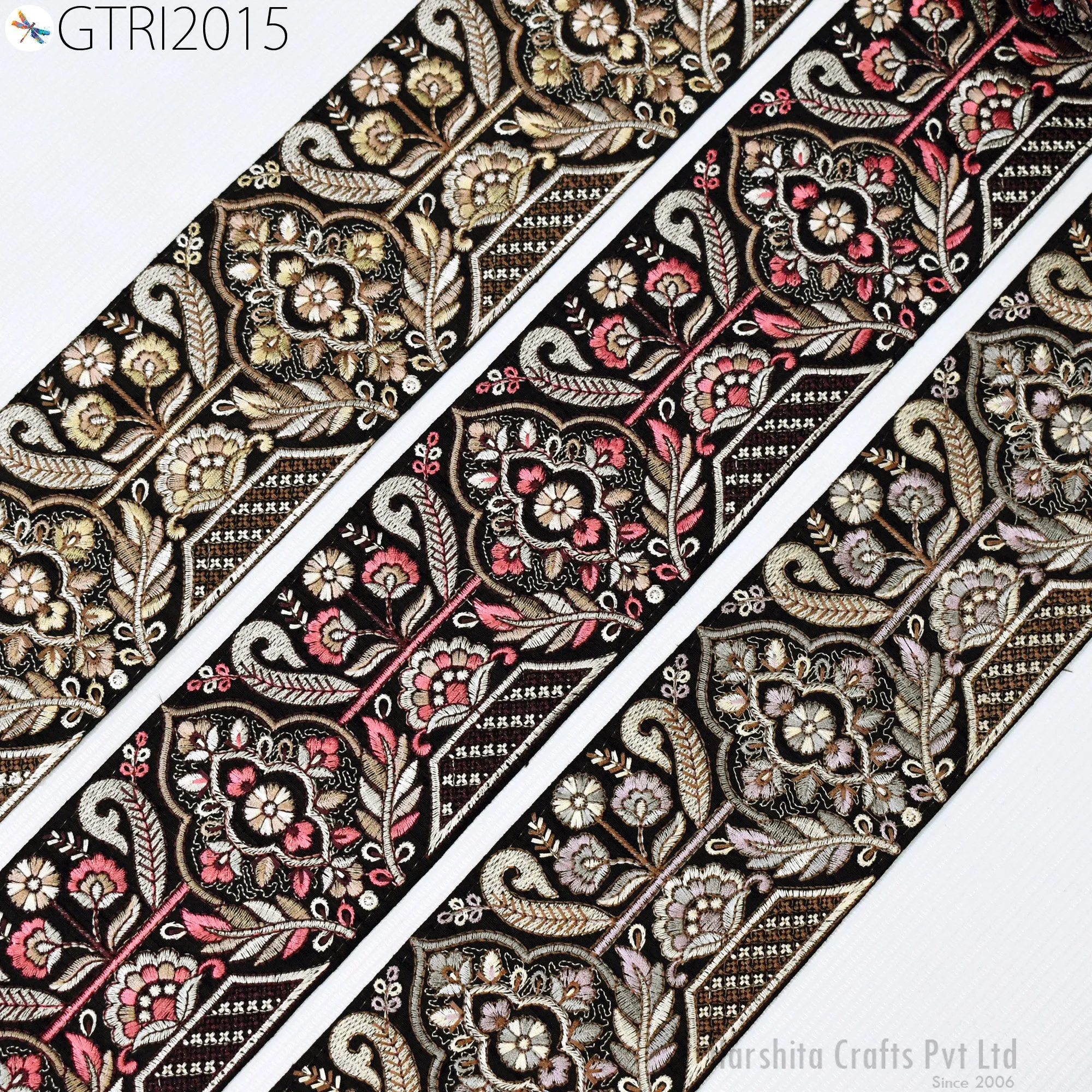 9 Yard Embroidered Fabric 10cm Trims Indian Decor Embroidery Sari Border Laces Ribbon Decorative Sewing Saree Dresses Trimmings Home Decor