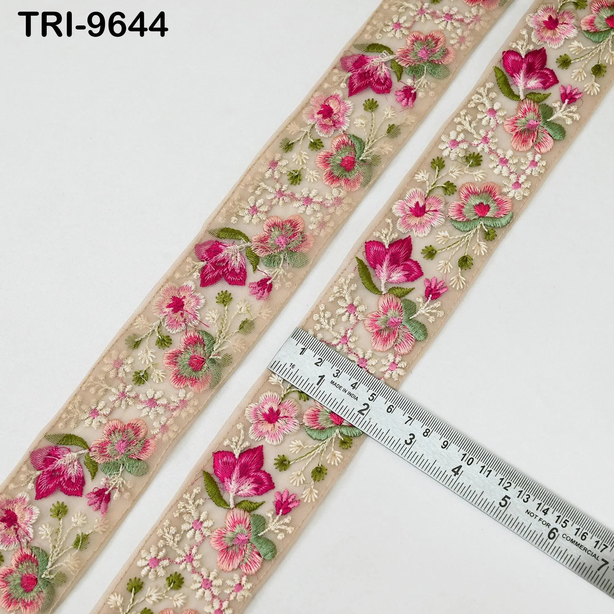 9 Yard Embroidery Ribbons Indian 5cm Trim DIY Crafting Hair Accessories Sari Border Wedding Sewing Dress Embroidered Embellishment Trimmings