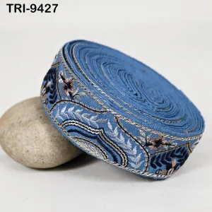 9 Yard Embroidery Trim Fabric 35mm Embellishment Sari Ribbon Sewing DIY Crafting Border Indian Embroidered Trimming Cushion Laces Home Decor