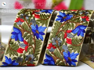 9 Yard Indian 65mm Embroidered Fabric Trim DIY Crafting Decorative Lace Sari Border Saree Ribbon Sewing Curtain Cushion Home Decor Accessory