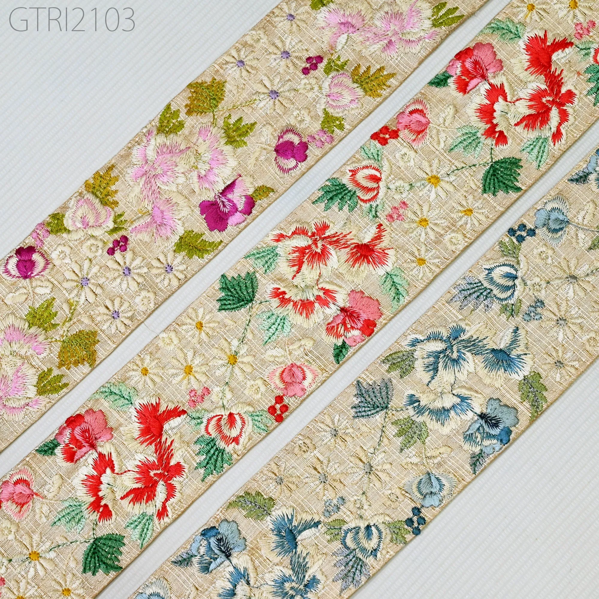 9 Yard Indian 65MM Embroidery Sari Trim Embroidered Wedding lehenga Border Saree Cushions Cover Sewing Crafting  Curtains Headbands Ribbon
