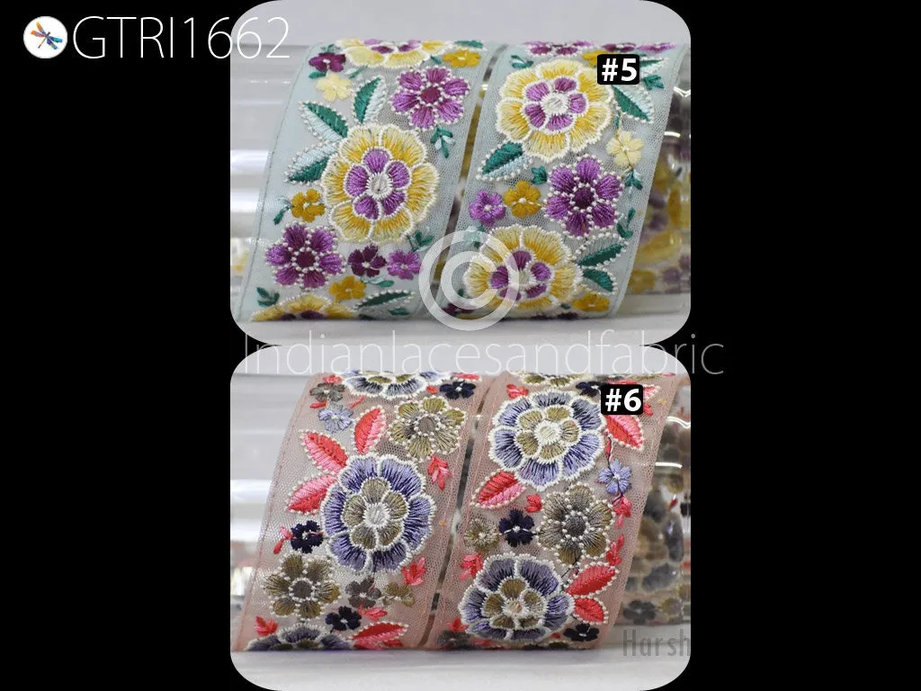 9 Yard Indian 6CM Sari Embroidery Trim Embroidered Saree Ribbon Cushions Sewing Crafting Embellishments Trimmings Border Curtain Home Décor