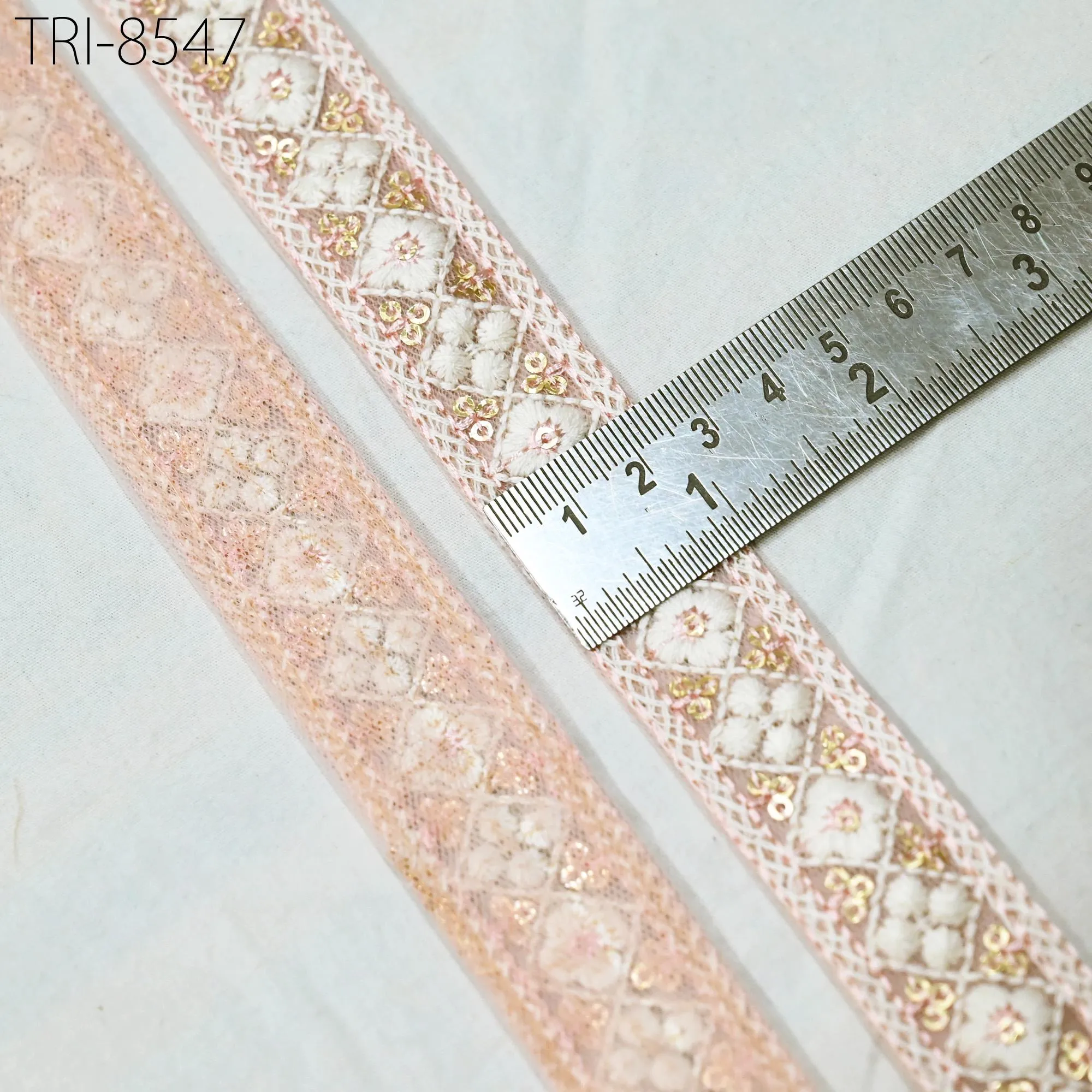9 Yard Indian Pink 2cm Embroidery Ribbon Tapes | Embroidered Fabric Trim |Sari Border | Gift Wrapping Lace | Embellishment DIY Sew Crafting