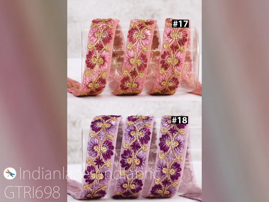 9 Yard Indian Sari Border 25 mm Embellishment Sewing DIY Crafting Cushions Lace Home Decor Embroidered Embroidery Gift Wrapping Ribbon